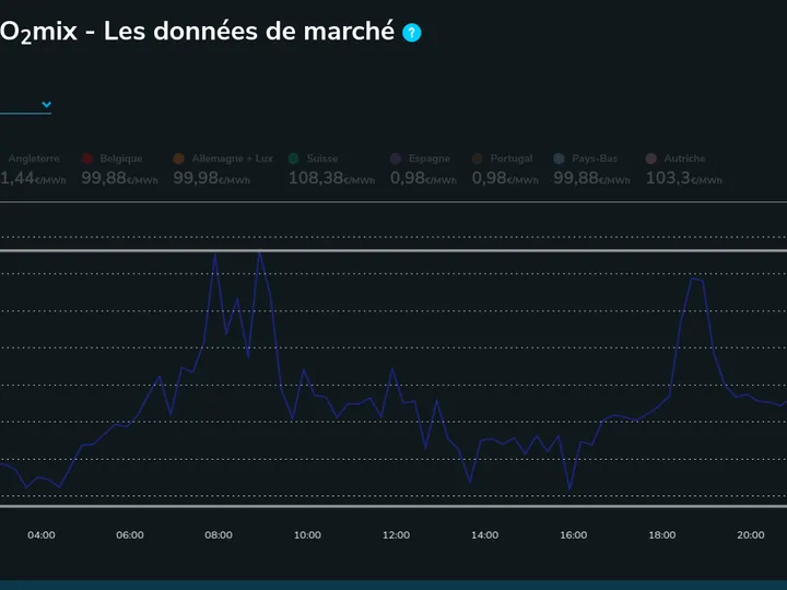 Courbe des prix de l’électricité sur le marché de gros